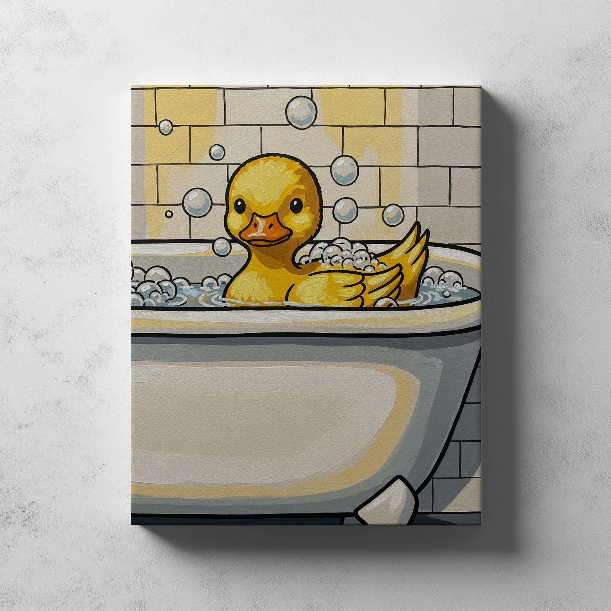 Funny Bathroom Wall Art | Quirky Duck Decor | Playful Kids Print ...