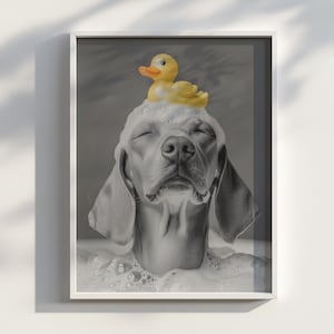 Vizsla Dog Spa Day Art, Funny Bathroom Wall Decor, Bubble Bath Dog Print, Hungarian Vizsla Poster, Dog Mom Gift, Printable Art