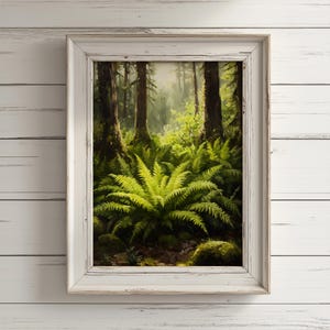 Forest Fern Serenity | Botanical Digital Art | Nature-Inspired Woodland Painting | Instant Download | Rustic Wall Decor