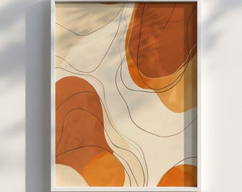 Boho Terracotta Abstract : Minimalist Earth | Digital Download | Digital Print | Digital Download Wall Art Print