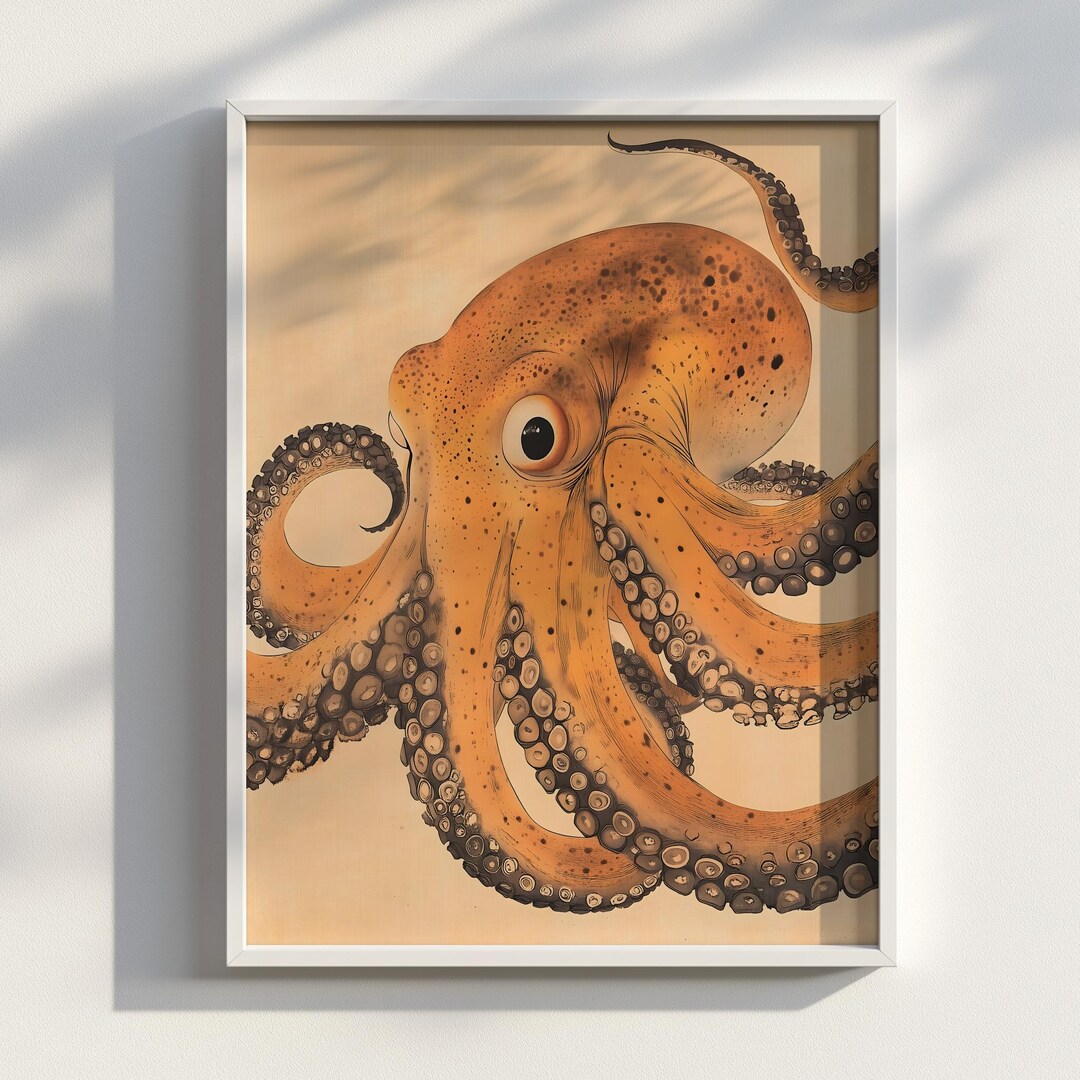 浮世絵のタコ 日本の海洋風 風変わりなバスルーム | デジタル