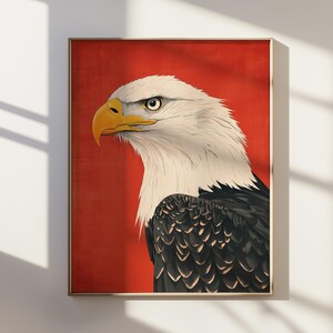 Portrait d&#39;aigle ukiyo-e : décoration murale artistique à l&#39;encre japonaise (téléchargement numérique)