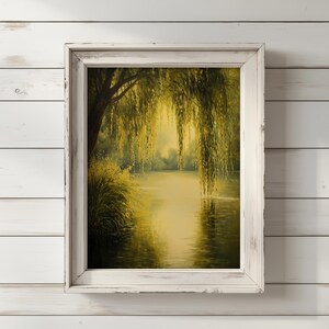Weeping Willow Tree - Serene Digital Art for Peaceful Nature-Inspired Decor