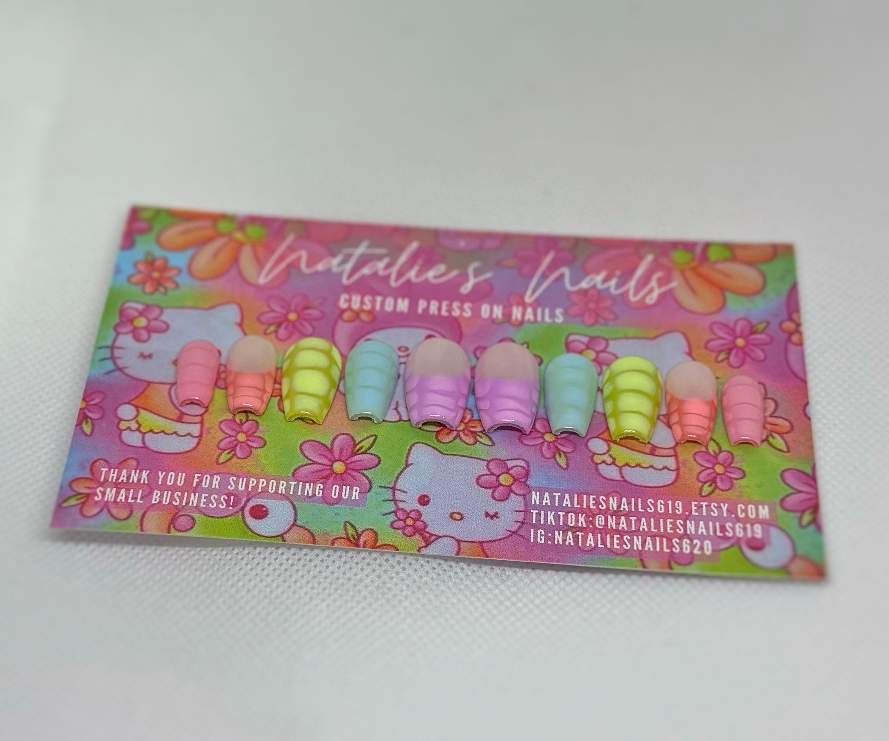 Crocodile French Tip Press on Nails: Spring Nail Set - Etsy