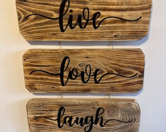 Live love laugh reclaimed wood sign