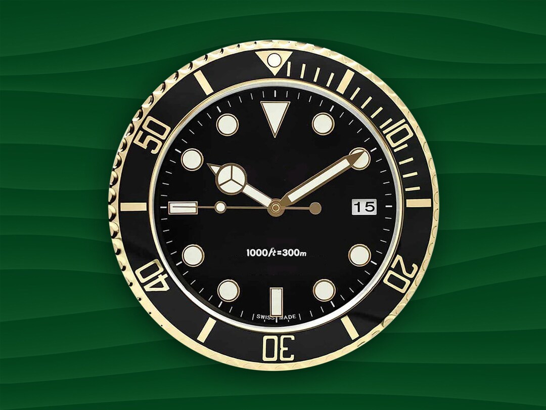 Buy With Text/logo Gold Dealer Clock Unique Gift for Him Watch Online