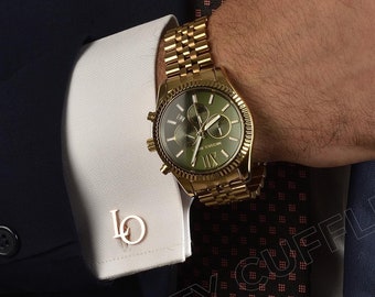 Personalized Name Cufflinks, Initial Cuff Links, Groomsmen Proposal, Letter Custom Cufflinks, Groomsmen Gifts, Gift For Him / Wedding gift.