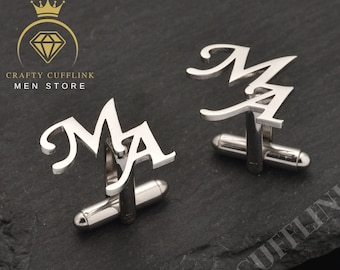Personalized Initial Cufflinks, Wedding Gifts, Engraved Cufflinks, Groomsmen Gifts, Custom Cufflinks For Groom, Gifts for Dad/Gifts for him