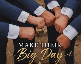Engraved Cufflinks Gift Box for Groom, Best Man & Groomsmen Proposal, Custom Wedding Gift for Him, 1st Anniversary Gift for Husband