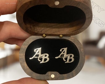 Boutons de manchette personnalisés, boutons de manchette initiaux, proposition de palefreniers, boutons de manchette personnalisés avec lettre, cadeaux de palefreniers, cadeau pour lui / cadeau de mariage.