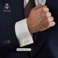 Custom Cufflinks for Groomsmen Gifts and Wedding Gift for Him, Best Man Gift, Anniversary Gift for Husband in a Groom Gift Box, Gold Plated product logo