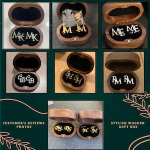 Boutons de manchette personnalisés, boutons de manchette initiaux, proposition de palefreniers, boutons de manchette personnalisés avec lettre, cadeaux de palefreniers, cadeau pour lui / cadeau de mariage. image 3