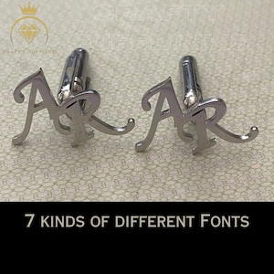 Personalized Name Cufflinks, Initial Cuff Links, Groomsmen Proposal, Letter Custom Cufflinks, Groomsmen Gifts, Gift For Him / Wedding gift. image 2