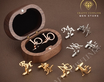 Customized Initial Cufflinks, Groom Wedding cufflinks, Initial Cufflinks for Men, Engraved Cufflinks, Groomsmen Proposal, anniversary gifts