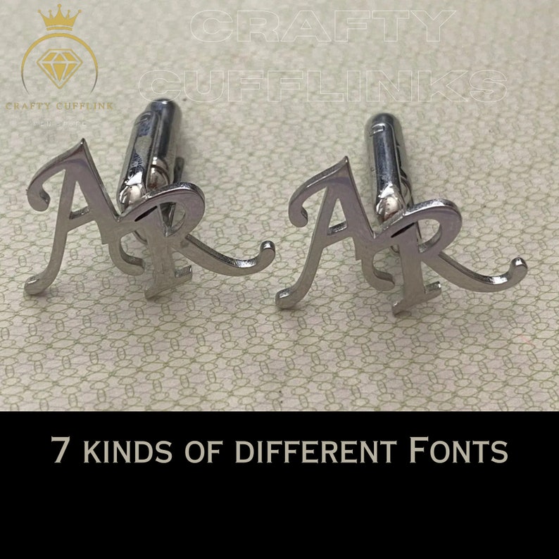 Personalized Name Cufflinks, Initial Cuff Links, Groomsmen Proposal, Letter Custom Cufflinks, Groomsmen Gifts, Gift For Him / Wedding gift. imagen 3