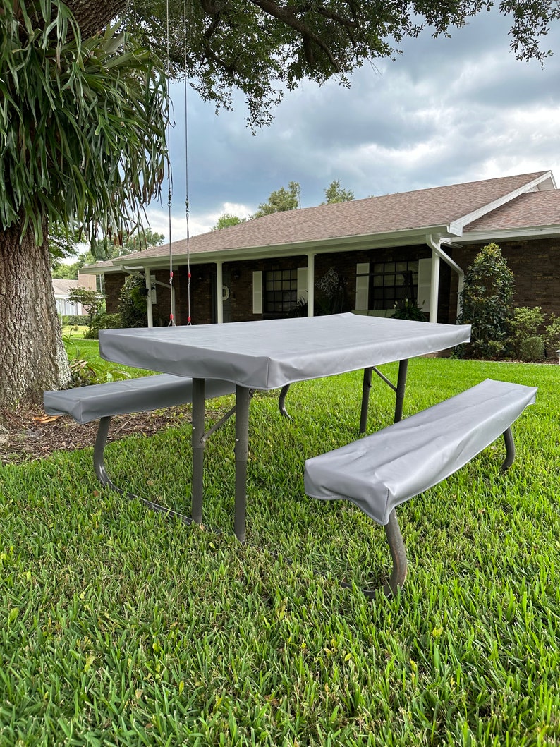 Fitted Vinyl Tablecloth 6ft Picnic Table/ Bench Cover Etsy