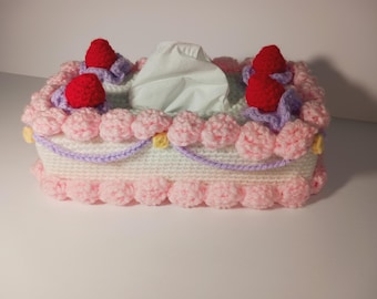 Funda de caja de pañuelos de ganchillo para tarta
