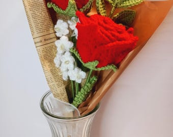 Ramo de rosas de crochet