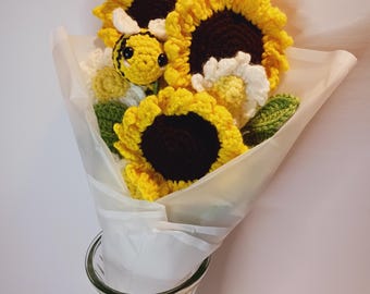 Ramo de girasoles tejido a crochet