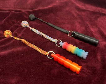 Monkey Balls Weighted Paracord Flogger Whip Spanking Impact Sadist Toy Tool Colors