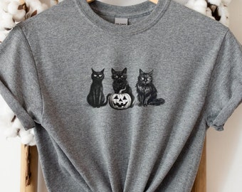 Black Cat Halloween Shirt, Halloween Cats, Cute Halloween Kittens, Cat Mom, Cat Dad, Cat Lady
