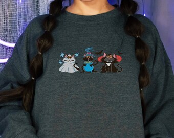 Cat Halloween Sweatshirt, Black Cat Sweatshirt, Cat Costume Shirt, Cats in Costume, Funny Halloween Cat Shirt, Cat Mom, Cat Dad Shirt