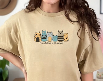 Cute Cat Shirt, Feline Enthusiast, Cat Shirt for Women, Cat Shirt for Men, Gifts for Cat Lovers,