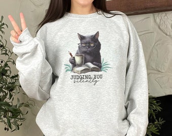 Cat Lover Sweatshirt, Funny Cat Shirt, Gift for Cat Person, Cat Lady Gift, Birthday Gift, Cat Mom, Cat Dad, Black Cat Shirt