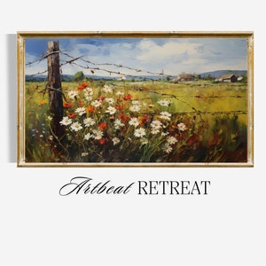 Wildflower Field Art Print: Farmhouse Botanical Wall Decor (Digital Download)