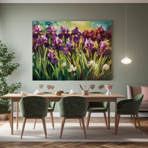 Purple Iris Flower Painting: Floral Home Decor (Digital Download)