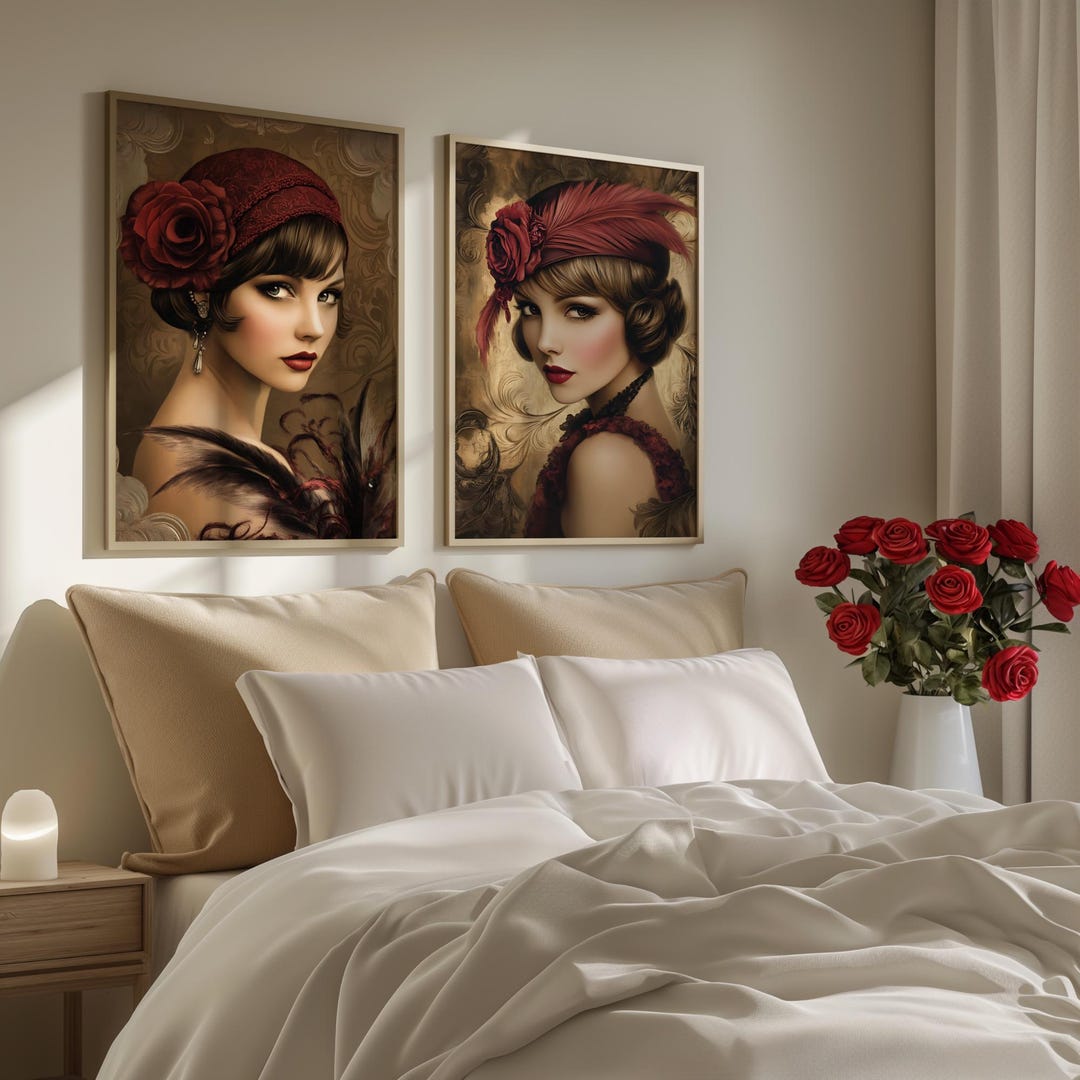 Art Deco Flapper Girl Print Set: Roaring 20s Glamour (digital Download ...