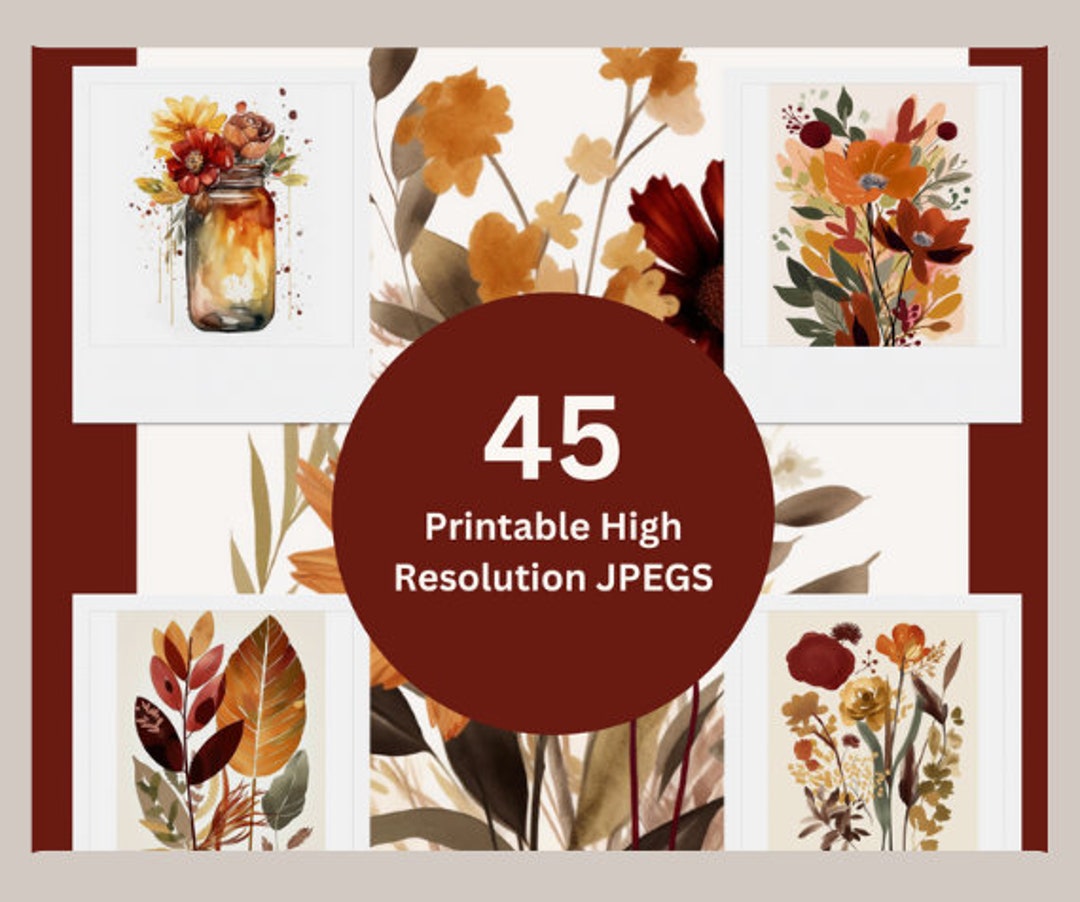 Printable Floral Digital Wall Art Prints Botanical Gallery Etsy