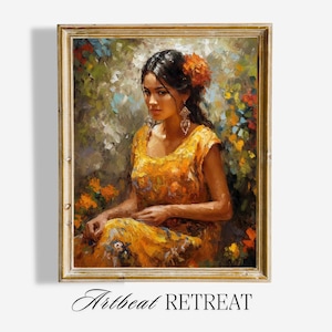 Chicana Art Print: Mexican Lady Painting, Hispanic Woman Artwork (Digital Download)