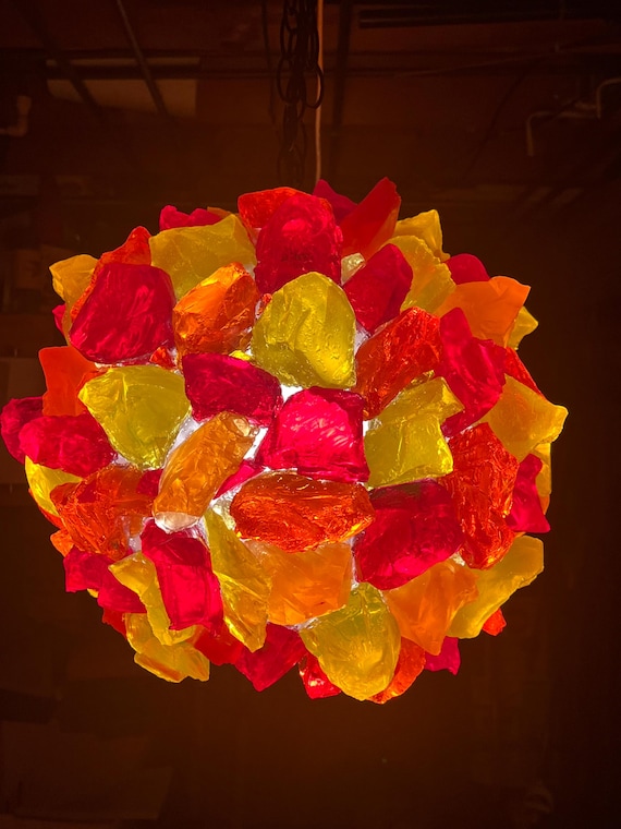 Giant Sphere Globe Rectangle Chunk Lamp Candy Lamp Tiki Lamp Mid
