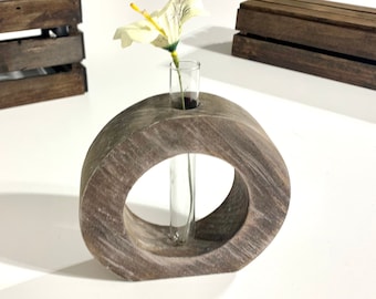 Test Tube Flower Stand - Planter - Reclaimed Wood - Single Stem Vase