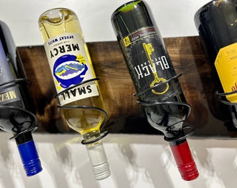 Live Edge Wine Rack: Rustic Wine Bottle Holder with Unique Charm - Perfect for Displaying Your Wine Collection in Style