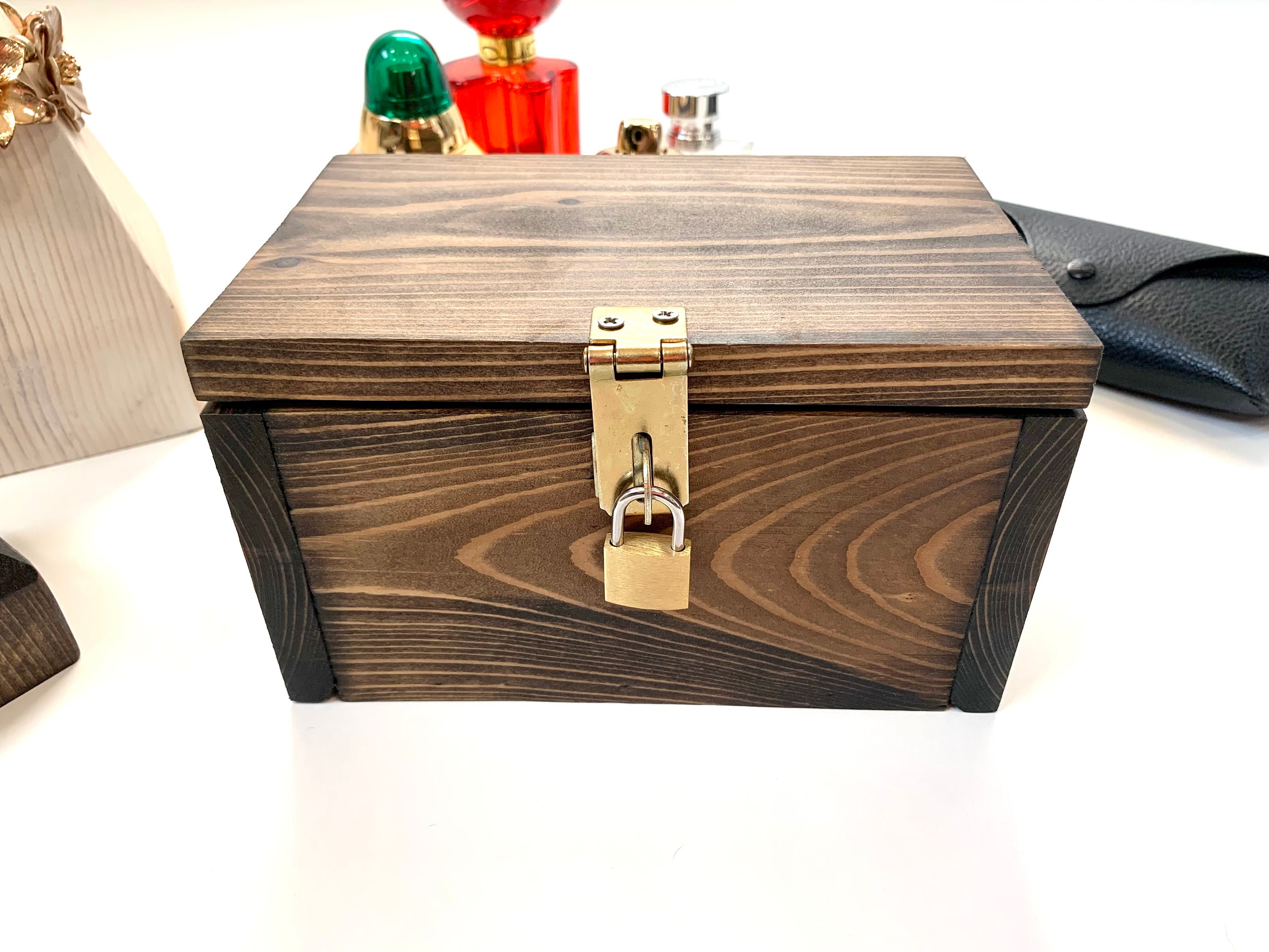 Large Wooden Box With Hinged Lid Wooden Keepsake Box Acacia Wood Wood  Storage Box Decorative Boxes 