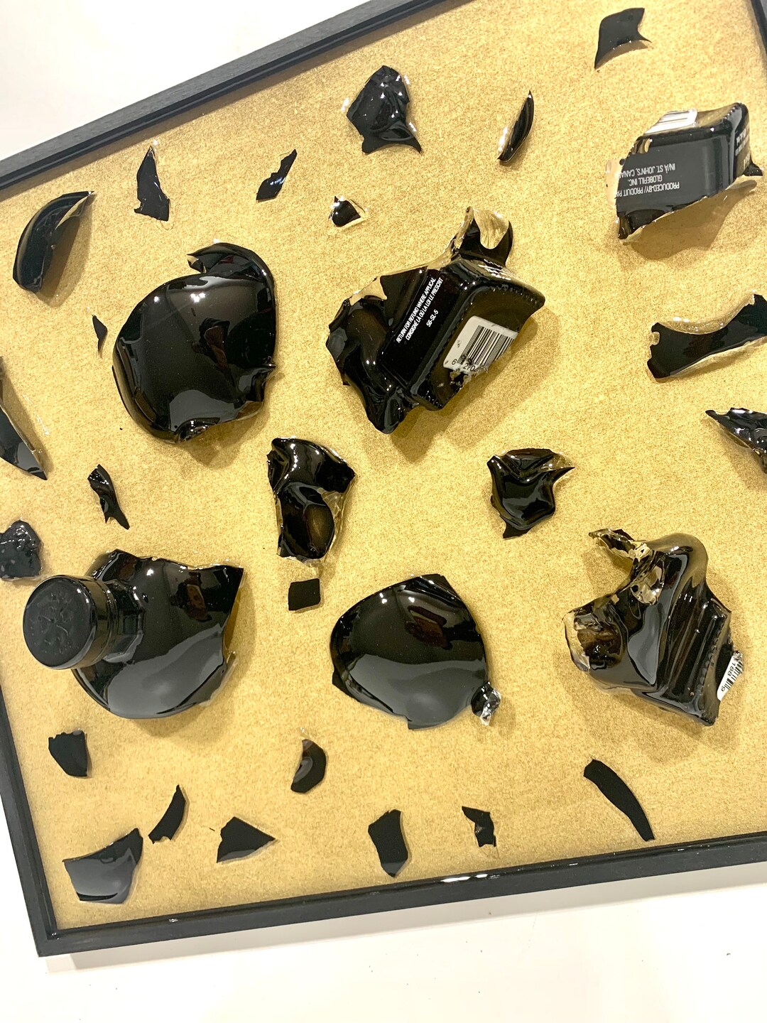 Epoxy Liquor Bottle Art Epoxy Resin and Broken Glass Black Etsy