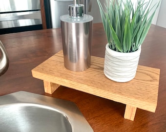 Wood Pedestal Soap Dish: Rustic and Functional Bathroom Storage Solution - Elevate Your Soap with Style and Natural Beauty