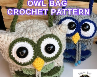 Owl Bucket Bag Crochet PATTERN; Owl Purse; Crochet Bird Bag