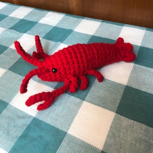 Crawfish toy; lobster crochet; crawfish plushies; crawdad toy; stuffed crayfish (small)