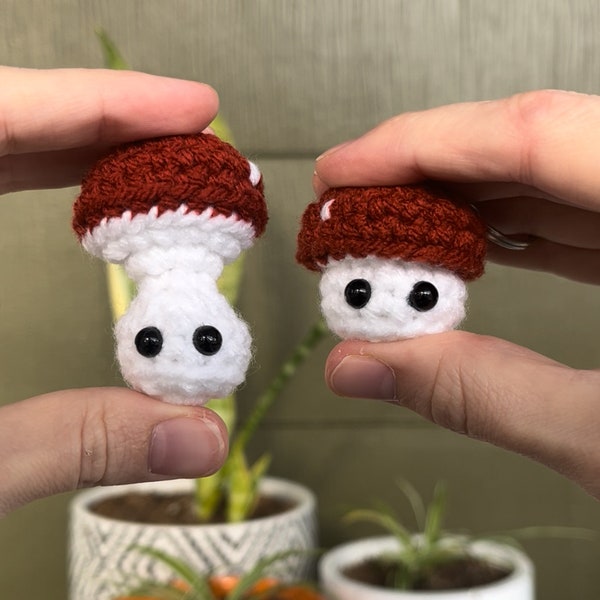 BOOPable mini mushroom keychain; fidget toy; mushroom gift, cute accessories (small)