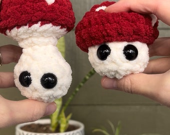 BOOPable plush mushroom keychain; fidget toy; mushroom gift, cute accessories (large)