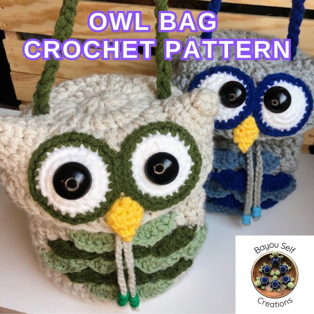 Owl Bucket Bag Crochet PATTERN Owl Purse Crochet Bird Bag Etsy