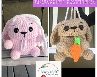 Bunny Bag Crochet PATTERN; Rabbit Purse; Crochet Bunny Backpack