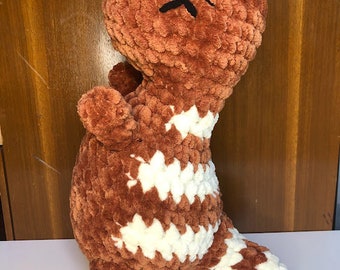 Peluche géante T Rex ; Pas de dinosaure en plastique ; Dinosaure au crochet; Jouet dinosaure à câliner ; Peluche en velours ; Amigurumi T Rex; Amigurumi Dinosaure; Peluche en velours