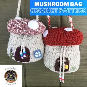 MOTIF de sac seau champignon au crochet Sac à champignons Sac à main Cottagecore à bandoulière image 1