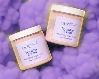 Lavender Dream Exfoliating Sugar Scrub - Natural Body Polish for Silky Smooth Skin - Non-Greasy Sugar Body Scrub