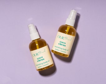 Coco Citrus Nourishing Oil - Handmade Blend of Hydrating Organic Body Oils with Nourishing and Hydrating Jojoba