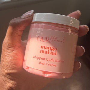 Mango Mai Tai Shea and Cocoa Butter Handcrafted Natural Moisturizing and Hydrating Non-Greasy Whipped Body Butter Free Shipping image 3